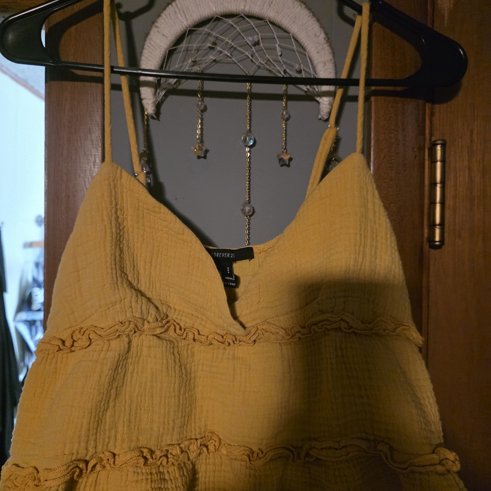 Forever 21 Yellow Ruffle Camisole